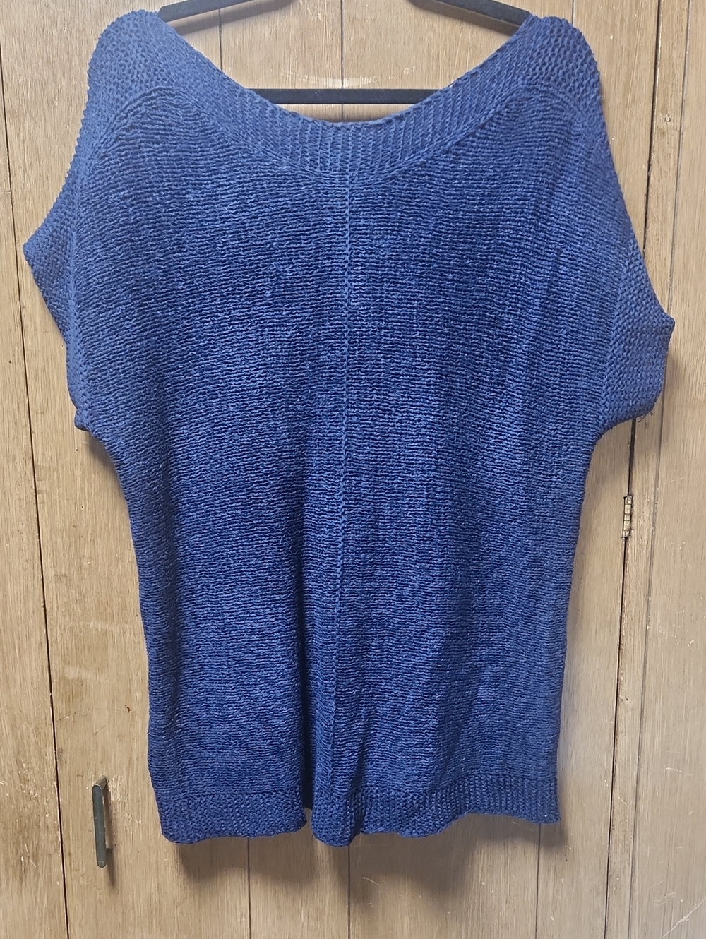 Cable & Gauge Navy Short-Sleeve Knit Top